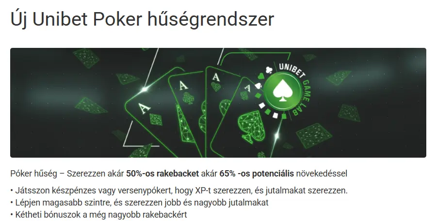 Unibet Poker – Texas Hold'em és HexaPro jackpot asztalok névtelen rendszerben
